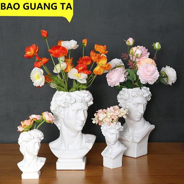 

vases bao guang ta resin vase home decoration makeup brush storage box pen holder european david head sculpture model r5414