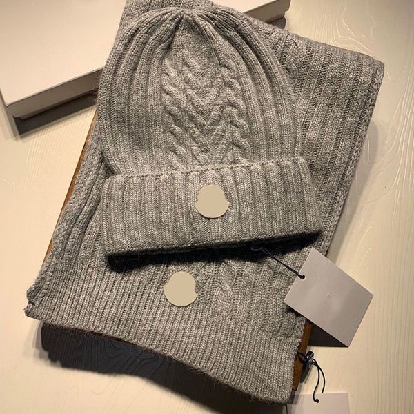 Weihnachts-Designer-Pullover-Mütze + Schal-Set für Männer und Frauen, klassisch, lässig, warm, Schals, taillierte Winter-Baskenmütze, Top-Qualität