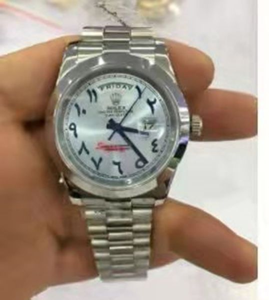 

with original box luxury wristwatch 218238 218206 218235 41mm diamond bezel arabic dial stainless steel bracelet automatic mens wristwatch m, Slivery;brown