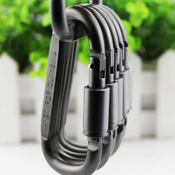 

2020 new practical 1pcs black d shaped aluminum alloy carabiner hook keychain climbing equipment karabiner m jllckn