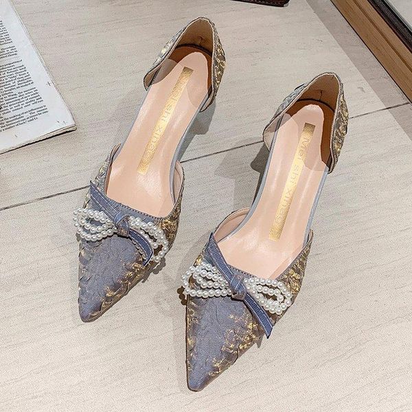 

sandals comfort shoes for women straps summer heels riband suit female beige fashion girls stiletto pointed high low 2021 elast, Black