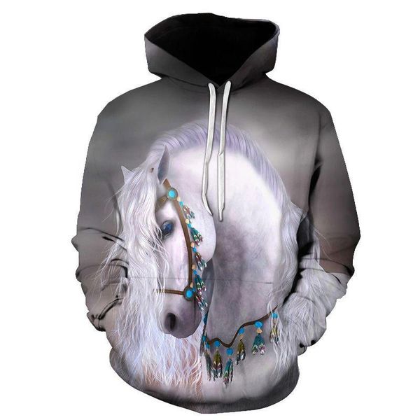 

men's hoodies & sweatshirts horse 3d hoodie sudaderas hombre sweatshirt man women animal men clothing clothes 2021 streetwear homme rop, Black