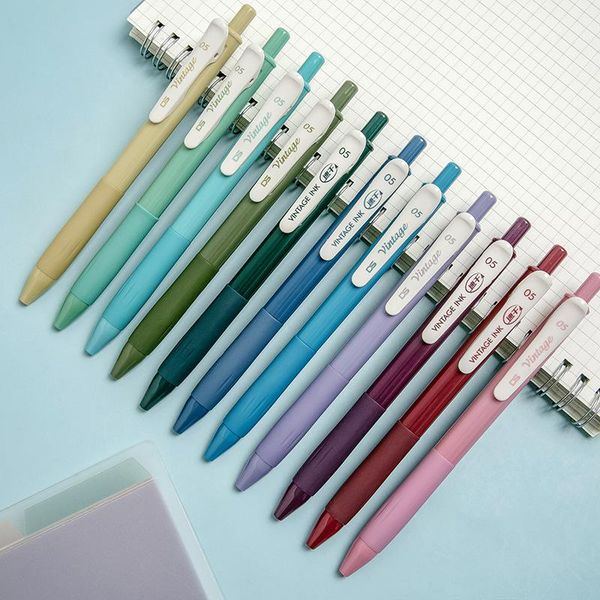 

gel pens 4pcs vintage color gradient set, quick dry ink pen and fluorescent highlighter marker drawing paint office school a6458