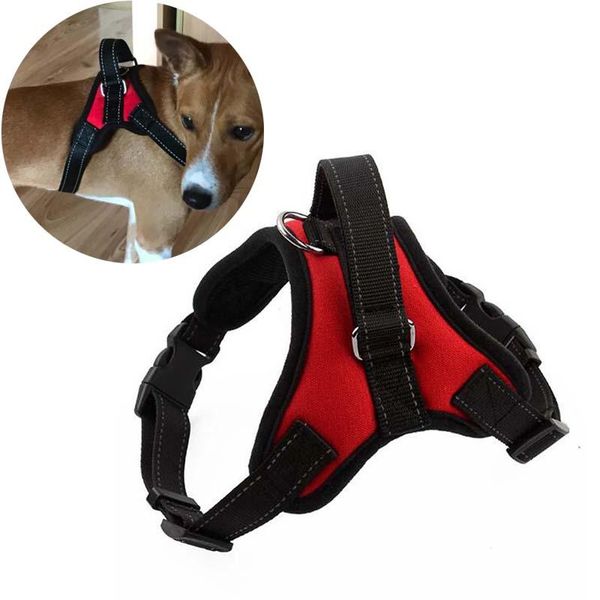 

dog collars & leashes xs-xl adjustable reflective nylon pet harness vest harnesses lead for husky alaska teddy walking collar