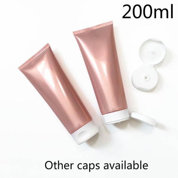 

200g pink plastic soft bottle empty 200ml cosmetic makeup body lotion cream container shampoo squeeze tube ing