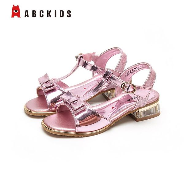 

sandals abckids girls' summer fashion little princess soft bottom hollow out foreign style children's open toe leather, Black;red