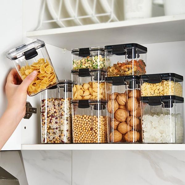 

storage bottles & jars xiaogui box kitchen square transparent crisper of whole grains and dried fruit