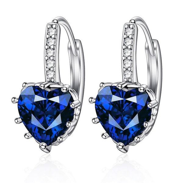 

stud fashion luxury love ear buckle exquisite glitter zircon earrings 9 colors jewelry wholesale, Golden;silver