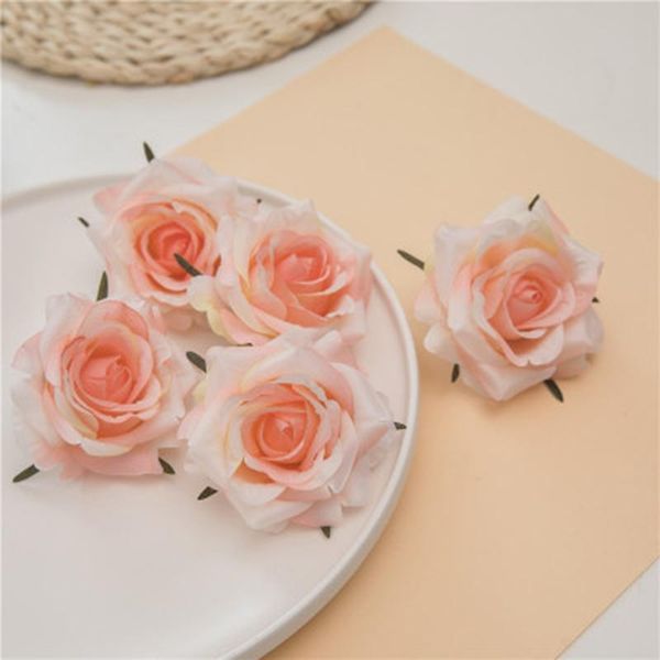 

decorative flowers & wreaths 10 pcs 7cm silk artificial rose flower heads for wedding party home decoration diy accessories fake craft
