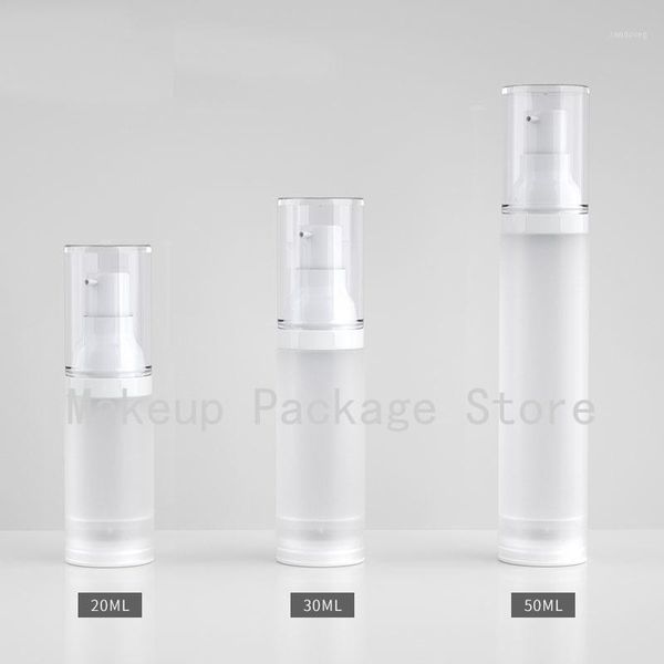 

storage bottles & jars 20/30/50ml 30pcs/lot white pp cosmetic frosted vacuum lotion nozzle container,diy empty portable airless liquid packa