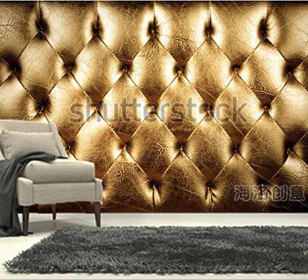 

wallpapers the custom 3d murals,3d solid gold grain leather papel de parede,living room sofa tv wall bedroom paper