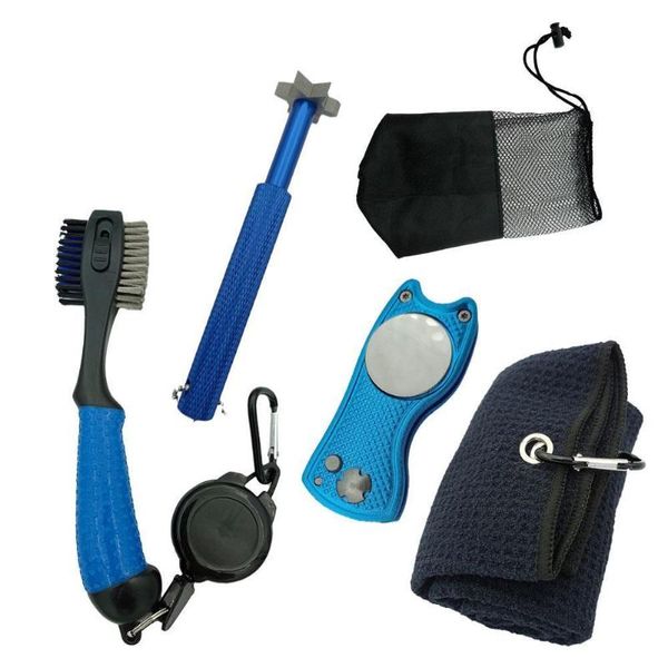 

complete set of clubs golf club brush towel repair tool 6 pcs/set putter wedge ball double sided groove cleaner kit cleaning