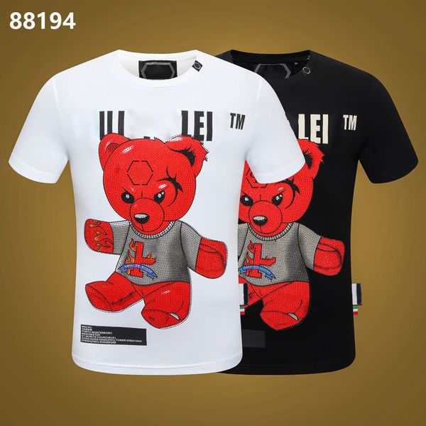 

high-end 2022ss bear printing men t shirts mens skull tees & polos high elasticity plus size m-3xl designert-shirts for men pack fashion des, White;black