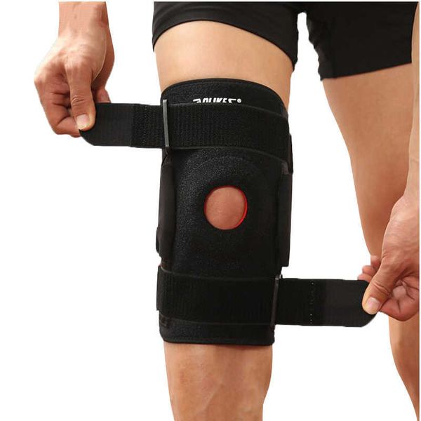 Aolikes Knee Brace Polycentric Hinges Professional Спорт Безопасность Клен Поддержка Черный Коленый Плодочный Защитный Защитник Ремешок Joelheira Q0913