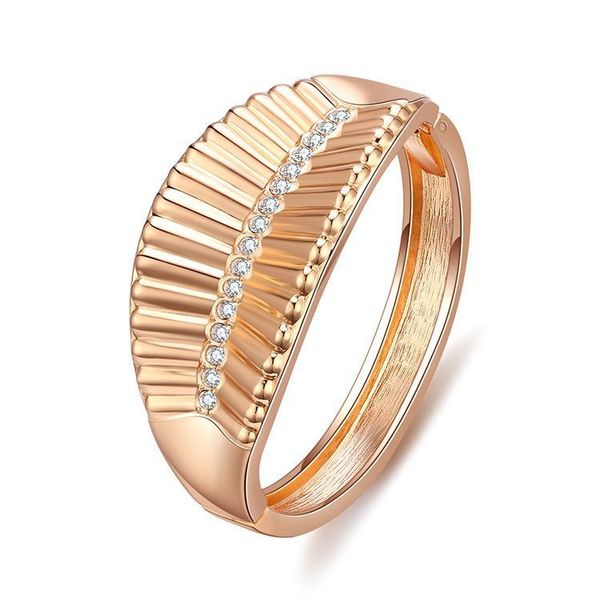 

popular fashion alloy bracelet creative niche fan-shaped fishbone diamond inlaid women's open spring bracelet, Black