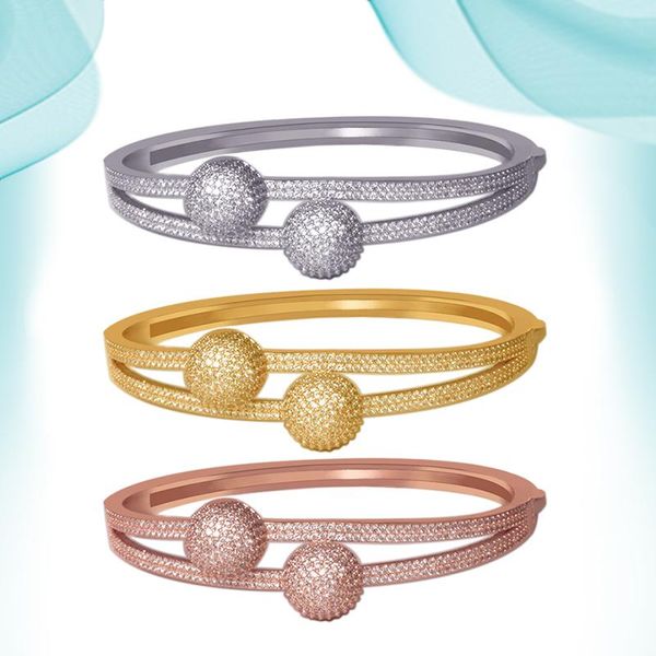 

bangle bangles with 2 ball full crystal stone luxury fashion punk wedding birthday jewelry for women custom, Black