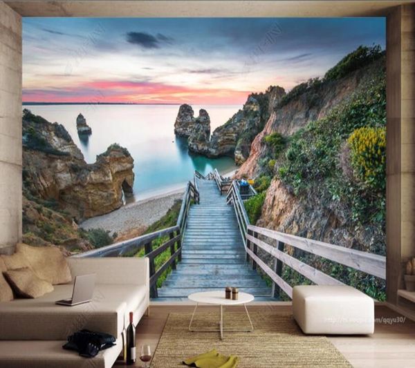 

wallpapers papel de parede portugal coast landscape 3d wallpaper mural,living room bedroom wall papers home decor