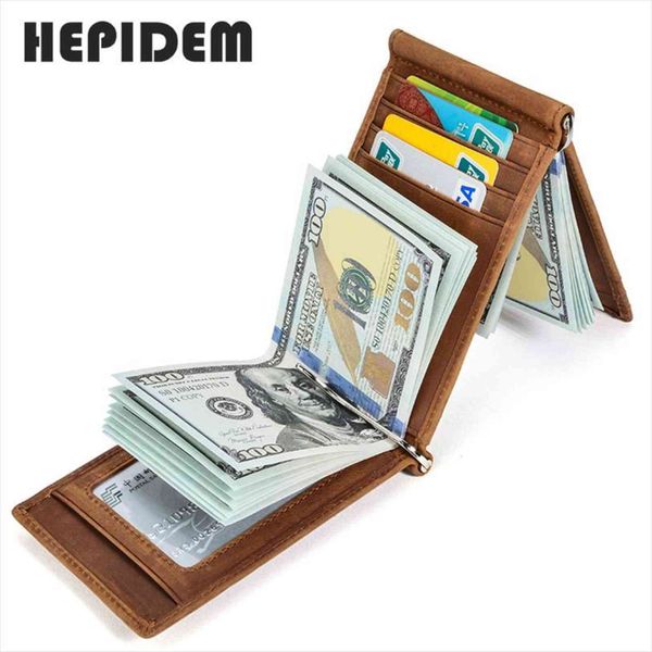 

rfid crazy horse genuine leather slim wallet front pocket money dollar bill purse for men, Red;black