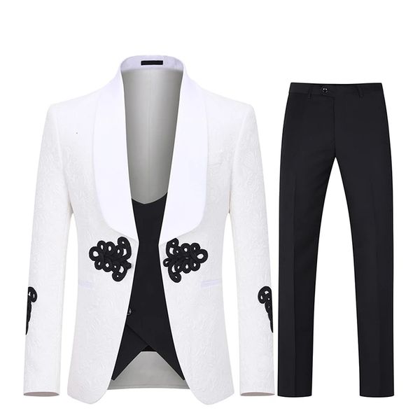 

men's suits & blazers colored velvet hombre men's attire groom's suits wear tuxedos suit two blazer pieces (jacket + pants) a, White;black