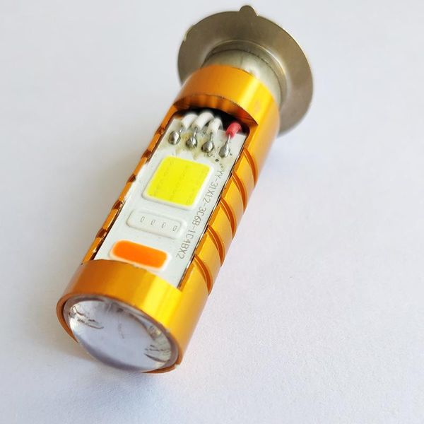 

car headlights motorcycle led headlamp three color flash h6 far and near integrated white super bright