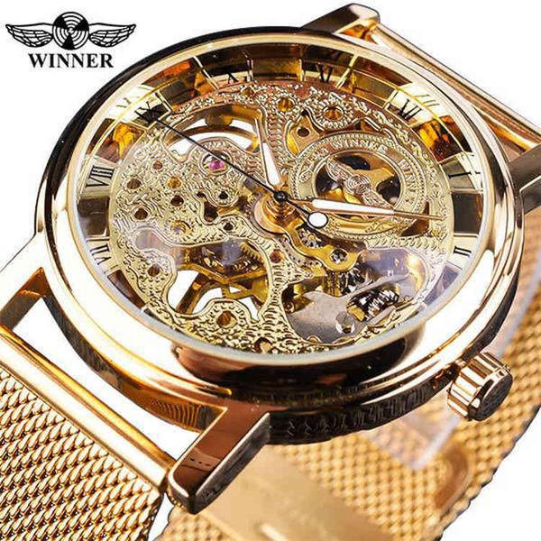 

wrist watch selling winner fashion leisure net belt men's hollow out manual mechanical, Slivery;brown