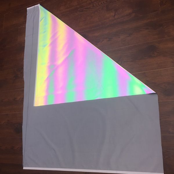 

140cm width rainbow reflective fabric traffic signal garment accessories bright retro magic gradient colorful diy cloth