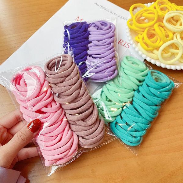 

hair accessories 50pcs/set women girls candy colors nylon basic scrunchie tie ponytail hold rubber bands fashion