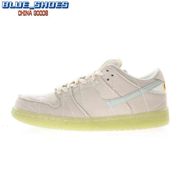 

box with low sb mummy skateboard shoes men women creamy-white 3m luminous tears skate board sneakers dm0774-111, Black