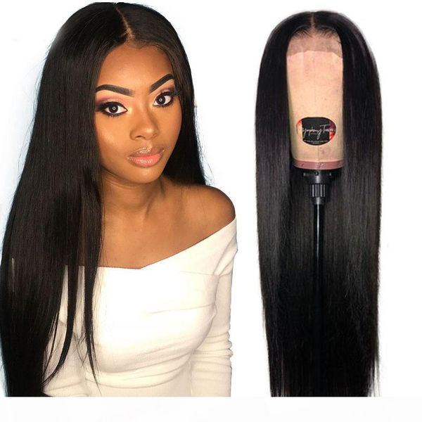 

straight lace front human hair wigs for black women indian remy hair lace front wigs with baby hair pre plucked bleached knots, Black;brown