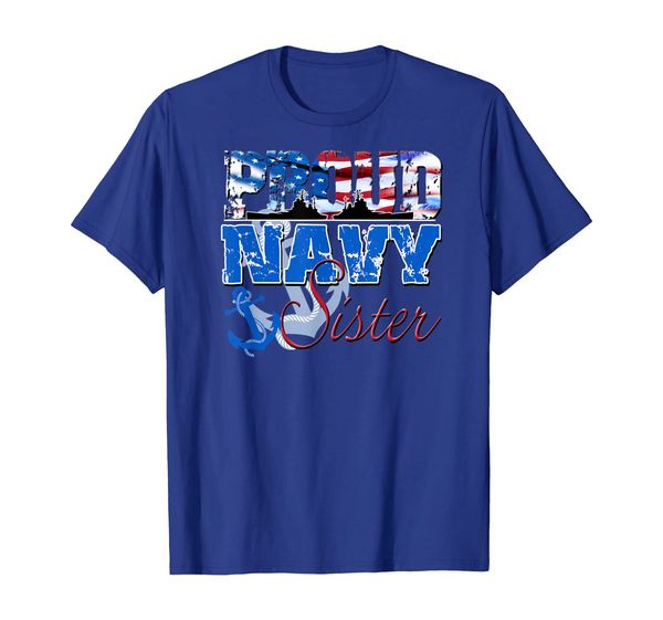 

proud navy sister patriotic sailor shirt siblings day, White;black