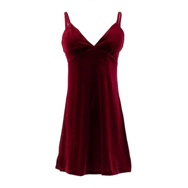

women's sleepwear velour nightgown autumn women nightdress burgundy nightie intimate lingerie home clothes homewear, Black;red