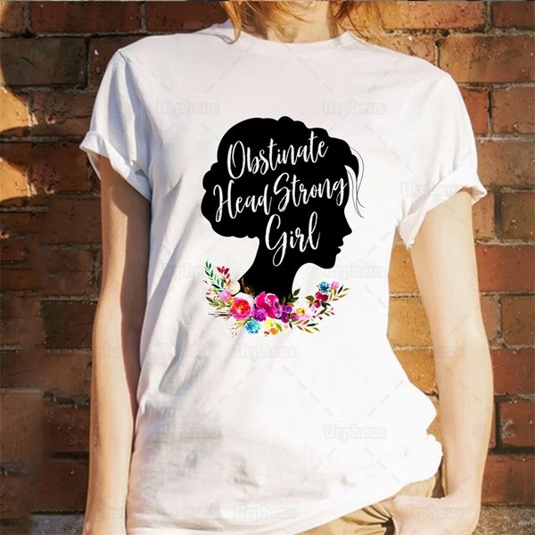 

obstinate headstrong girl jane austen quote shirt pride and prejudice feminist cotton tshirt literary gifts 210315, White