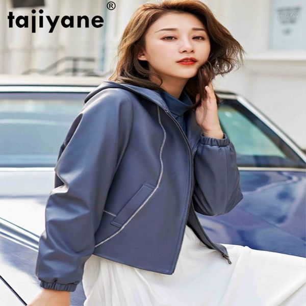 

women's leather & faux real jacket genuine women sheepskin coat 2021 spring autumn korean short moto coats hq19-cjx1805a wpy651, Black