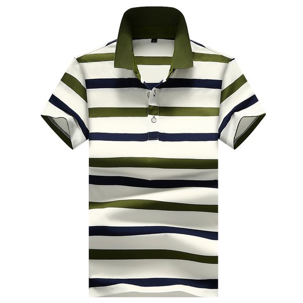 

classic male striped shirt polo cotton short sleeve 2021 will see more oversize m-xxxxxxl ubo2, White;black