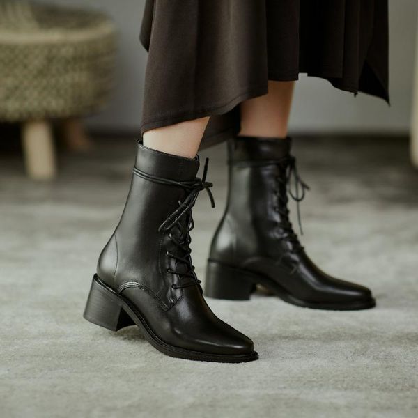 

boots sklfgxzy autumn winter genuine leather women riding fashion with short women's shoes, Black