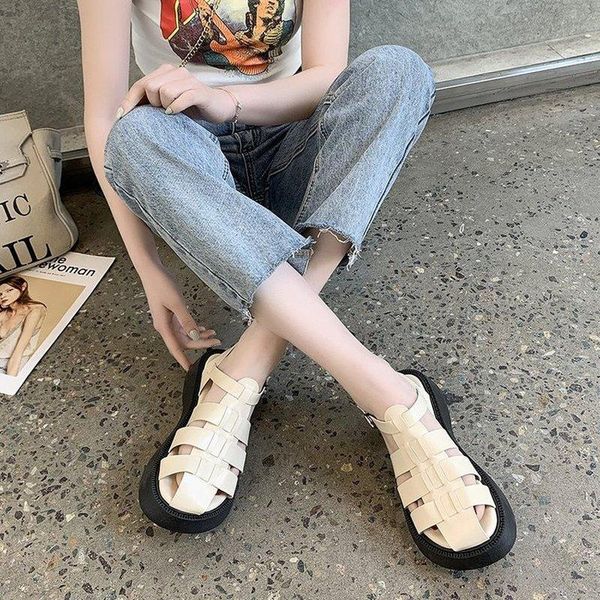 

sandals ladies' shoes casual platform wedge gladiator zapatos de mujer 2021, Black