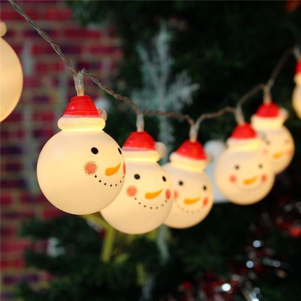 Saiten Weihnachten Lichterketten Schneemann Kopf USB/batteriebetriebene LED für Weihnachten Indoor Outdoor DIY Terrasse Baum Dekoration