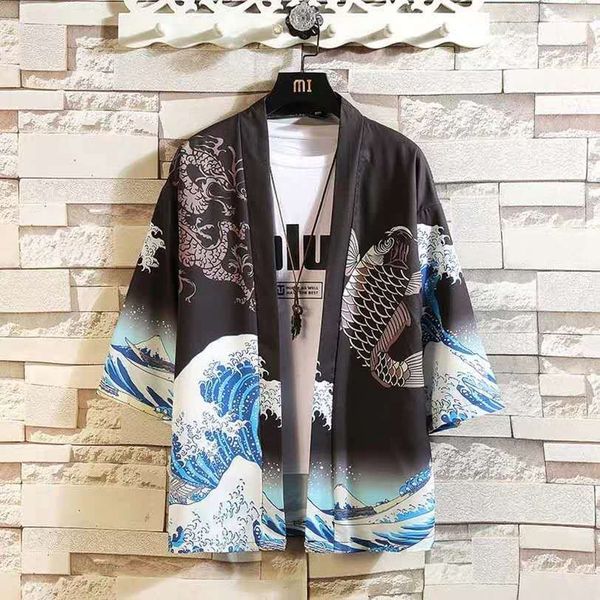 

2021 new china style shirt men japanese harajuku streetwear casual half sleeve summer cool japan tshirts males funny zjrh, White;black