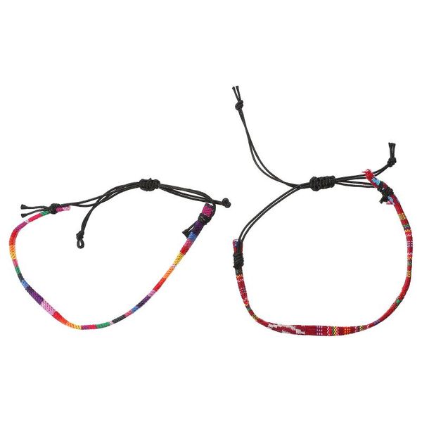 

anklets 2pcs decorative rainbow foot ropes colored bohemian, Red;blue