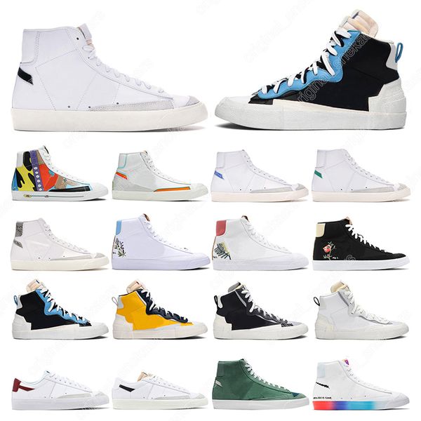 

36-45 running shoes blazer 77 high low mens womens vintage black habanero red lucid green optic yellow pack aqua sports sneakers trainers