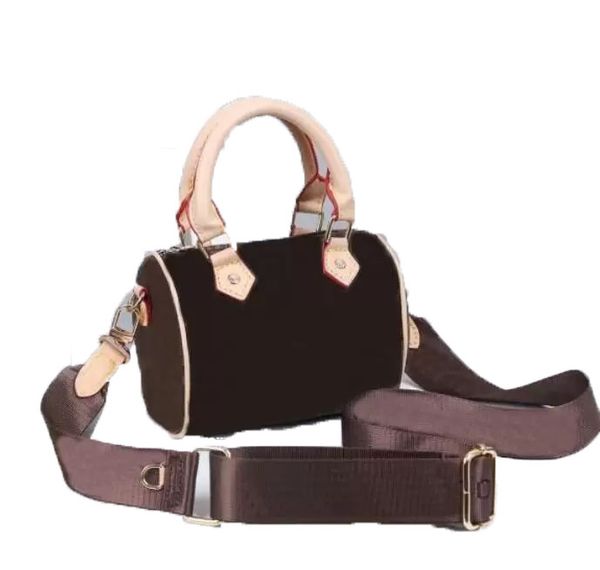 

hh m45948 speedy bandouliere 20 mini travel bag women's coated canvas weave boston satchel metal padlock designer shoulder crossbody be