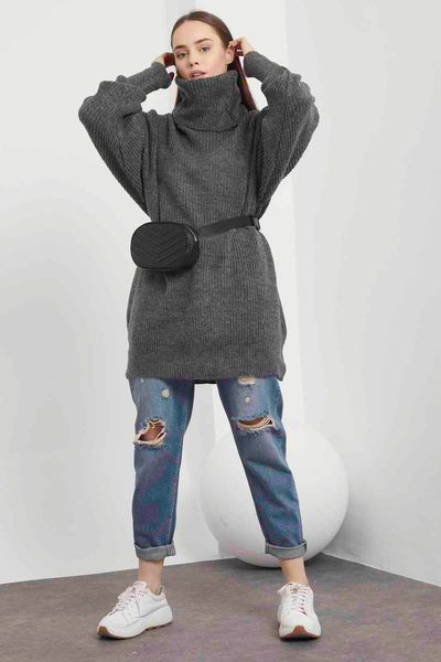 

women's sweaters winter oversize turtleneck onesize casual wear keeps warm wool and cotton blend cz7p, White;black