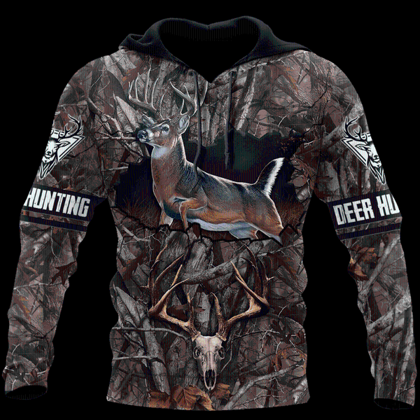 

men's hoodies & sweatshirts camouflage 3d hoodie women's outdoor deer pattern camping hunting hooded jacket zipper 20, Black