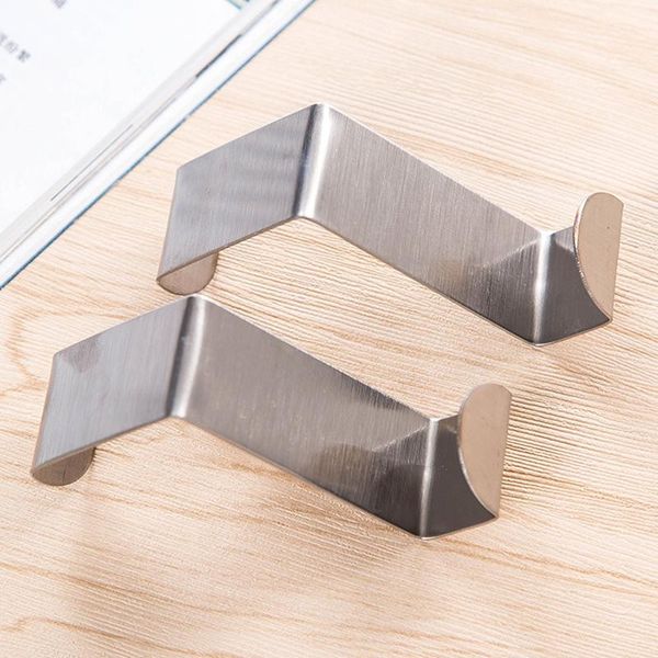 

hooks & rails 2pcs cabinet clothes bags pothook home storage hanger door stainless steel self kitchen coat drawer wall holder hook