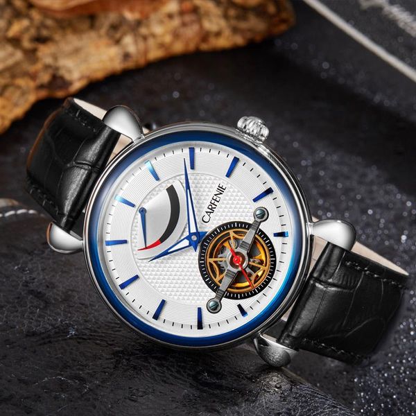 

2021 new products men's watch moon phase watch classic multifunctional automatic mechanical leather bracelet, Slivery;brown