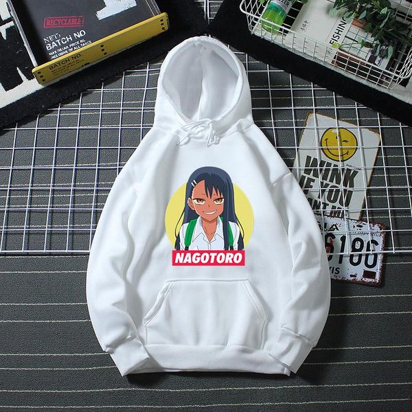 

men's hoodies & sweatshirts don't toy with me, miss nagatoro anime clohtes harajuku sweatshirt oversize itself hoodie funny manga, Black
