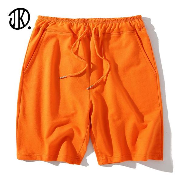 

men's shorts cotton casual candy color sports pants eastic band five-point pant loose solid summer fitness short for male, White;black