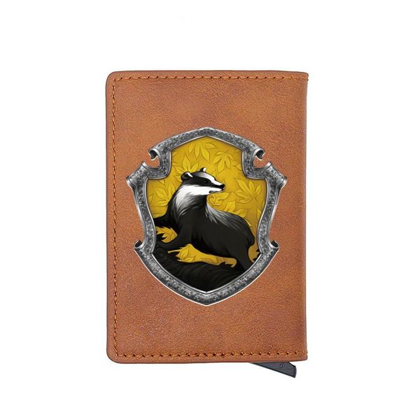 

card holders classic symbol digital printing leather casual multifunction holder wallet men women short purse, Brown;gray