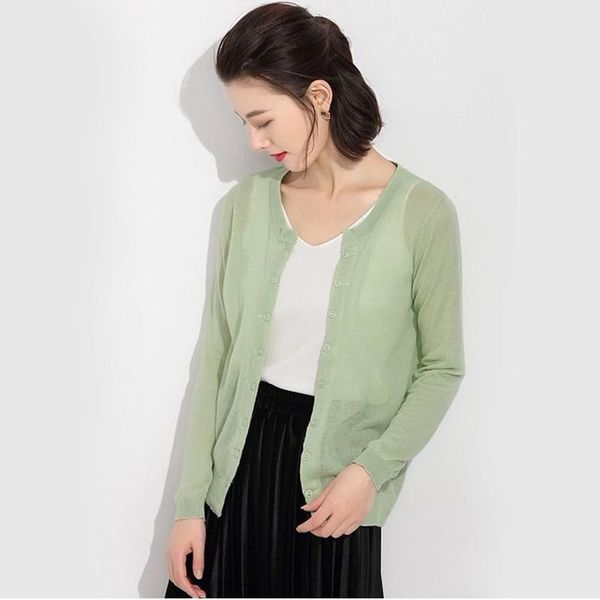 

women's knits & tees 2021linen cardigan summer thin cotton linen sunscreen clothing knitted coat air conditioning shirt large 330, White