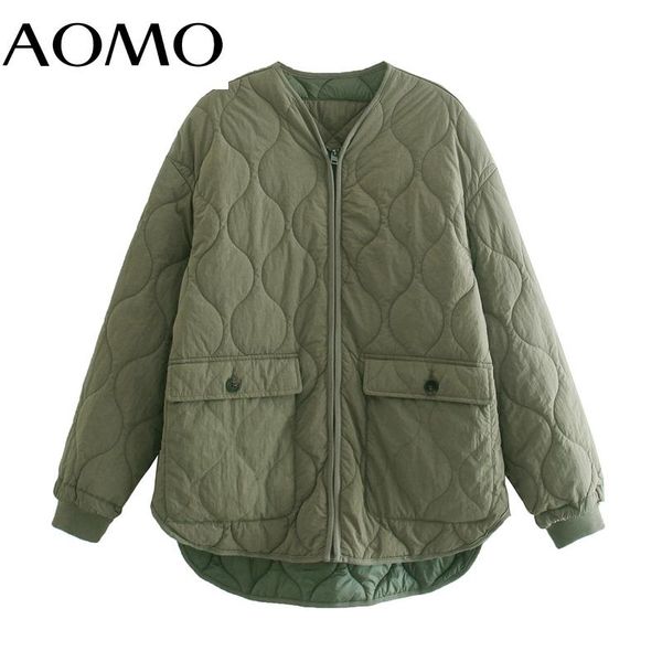 

women's jackets aomo women amy green oversize thin parkas double side wear 2021 long sleeve buttons pockets female warm coat 5z46a, Black;brown